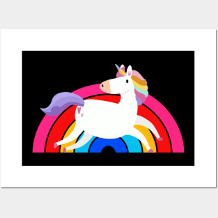 Colourful Rainbow Unicorn Posters and Art